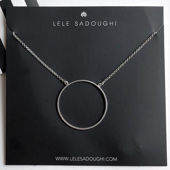 Lele Sadoughi Silver Circle Necklace - Picture 7 of 12
